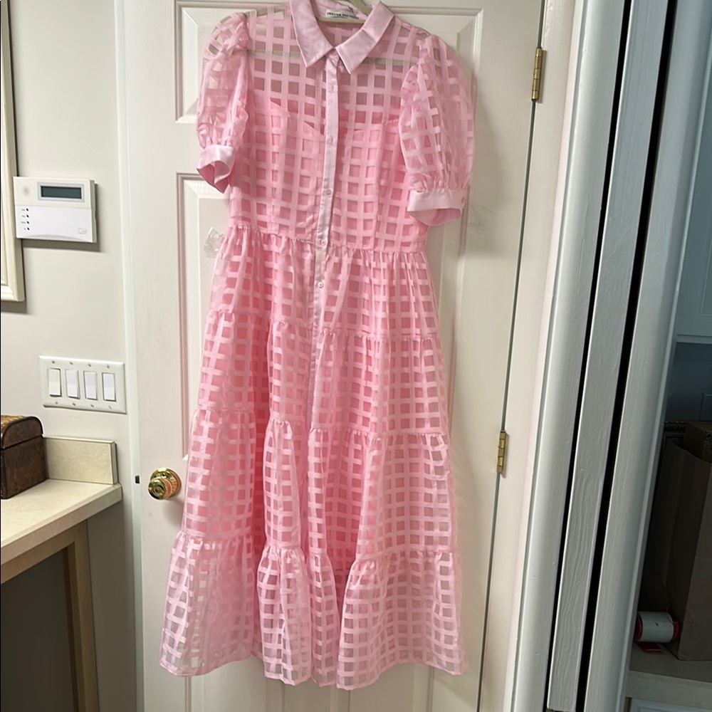 English Factory Pink Sheer Dress